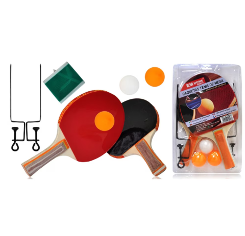 Articole sportive - Set Tenis de Masa Portabil cu Fileu Extensibil de Ping-Pong, 2 Palete si 3 Mingi- Pentru 2 Jucatori