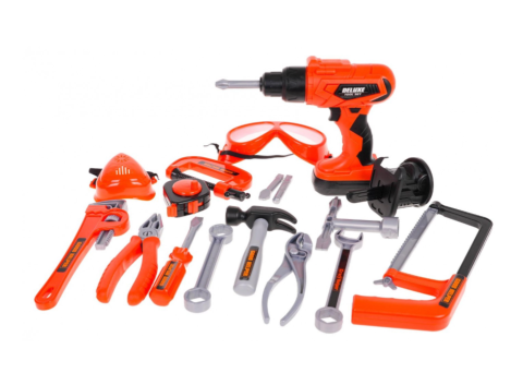 Jucarii interactive copii - Set Unelte Copii cu Bormasina Electrica, General Tool Set, Accesorii Multiple, 3+ ani