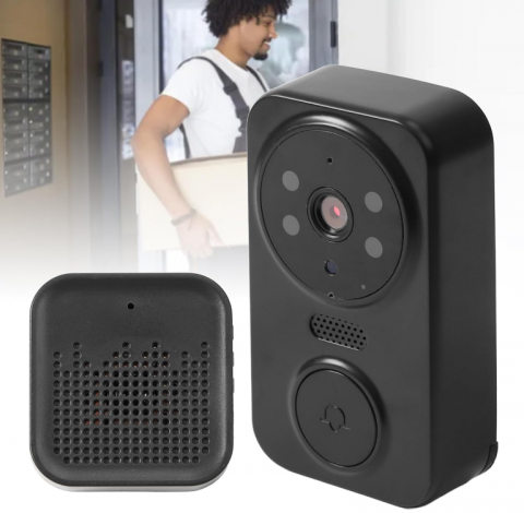 Sonerie Video Inteligentă WiFi cu Cameră HD, Viziune Nocturnă, Audio Bidirecțional, Notificări pe Telefon, Compatibil Android/iOS prin Aplicația ULOOKA [1]