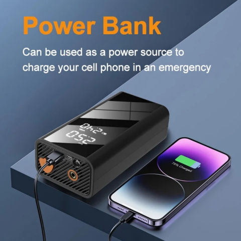 Compresor Auto 4 in 1, Starter Auto, Lanterna, Baterie Externa, 1200A, 8000mAh, 150 PSI, 12V, Display Digital, Type-C, Clesti Inteligenti [4]