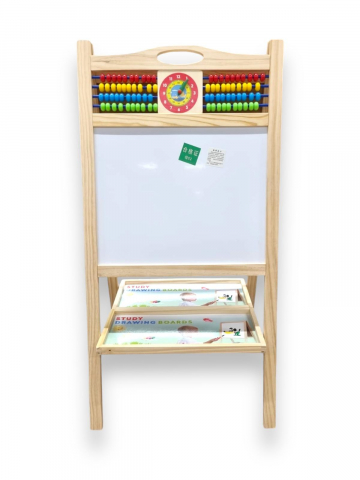 Tabla din Lemn, cu 2 Fete, cu Numaratoare si Ceas, Magnetica, Accesorii, 87 x 45 cm, cu Maner [4]