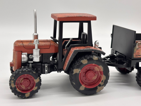 Tractor Agricol Metalic cu Remorcă – 26 cm | Detalii Realiste, Construcție Solidă, Remorcă Detașabilă [2]