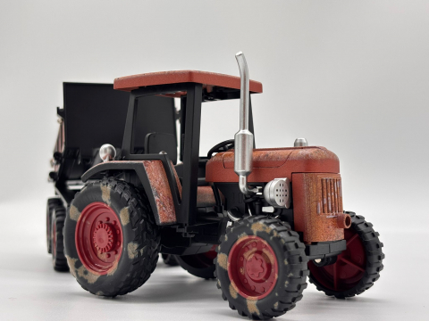 Tractor Agricol Metalic cu Remorcă – 26 cm | Detalii Realiste, Construcție Solidă, Remorcă Detașabilă [8]