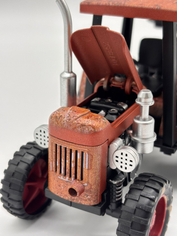 Tractor Agricol Metalic cu Remorcă – 26 cm | Detalii Realiste, Construcție Solidă, Remorcă Detașabilă [1]