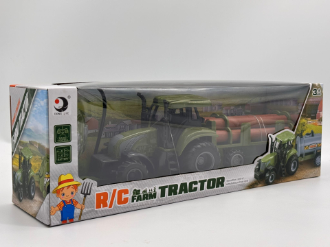 Tractor cu Telecomandă R/C Fermier, 32 cm, cu Remorcă, Sunete Realiste și Design Detaliat [7]