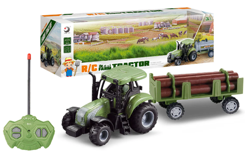 Tractor cu Telecomandă R/C Fermier, 32 cm, cu Remorcă, Sunete Realiste și Design Detaliat [1]