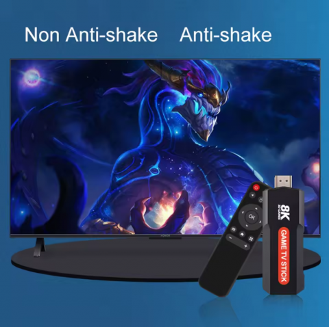 TV Stick Android 8K Ultra HD + HDR + Consola de Jocuri Retro & Moderne – Google Assistant, Chromecast, 10.000+ Jocuri, 2 Joystick-uri Wireless, Telecomanda cu Functie Mouse, HDMI, Netflix, YouTube [8]