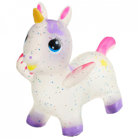 Unicorn Gonflabil si Transparent, din Cauciuc, cu Lumina si Muzica, Mov [0]