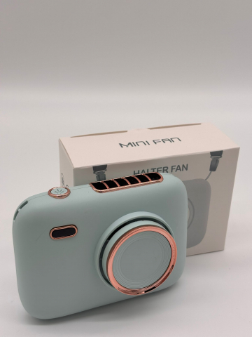 Ventilator Portabil Design Cameră Foto – 3 Trepte de Viteză, Cu Agățătoare de Gât & Cablu Încărcare Inclus [7]