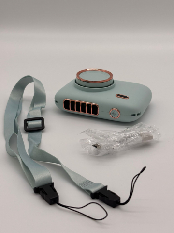 Ventilator Portabil Design Cameră Foto – 3 Trepte de Viteză, Cu Agățătoare de Gât & Cablu Încărcare Inclus [8]