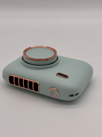 Ventilator Portabil Design Cameră Foto – 3 Trepte de Viteză, Cu Agățătoare de Gât & Cablu Încărcare Inclus [9]