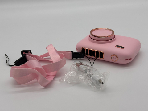 Ventilator Portabil Design Cameră Foto – 3 Trepte de Viteză, Cu Agățătoare de Gât & Cablu Încărcare Inclus [9]