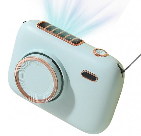 Jucarii & Accesorii de Plaja - Ventilator Portabil Design Cameră Foto – 3 Trepte de Viteză, Cu Agățătoare de Gât & Cablu Încărcare Inclus