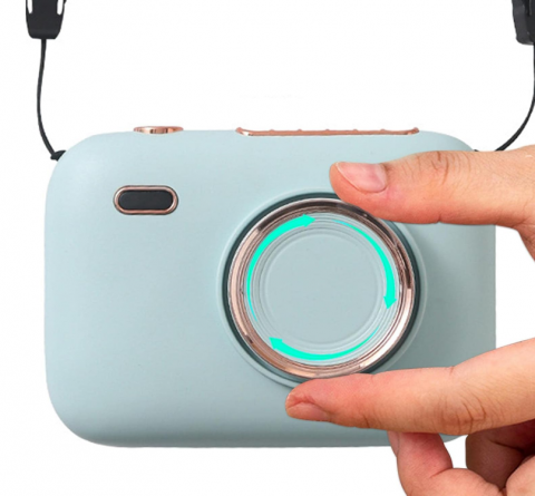 Ventilator Portabil Design Cameră Foto – 3 Trepte de Viteză, Cu Agățătoare de Gât & Cablu Încărcare Inclus [6]