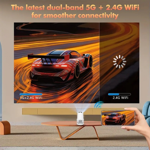 Videoproiector Portabil Smart M300 MAX, 9000 Lumeni, 260 ANSI, Suport 4K Ultra HD, Android TV 11, Auto Corectie Imagine, Wi-Fi 2.4/5 GHz, Bluetooth 5.0., Difuzor Incorporat, 1028 Jocuri Preinstalate, [5]