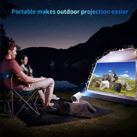 Videoproiector Smart Portabil P30 MAX, Android TV, 7000 Lumeni, 450 ANSI, Suport 4K, Wi-Fi 5G, Bluetooth, Auto Corecție, Difuzor, 10000 Jocuri Retro [3]