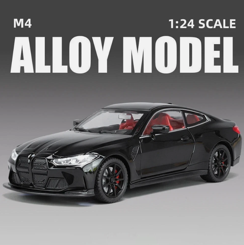 Mașină din Metal BMW M4 G82, 1:32, Functie Pullback, Uși Deschizătoare, Lumini și Sunete, 15 cm Negru