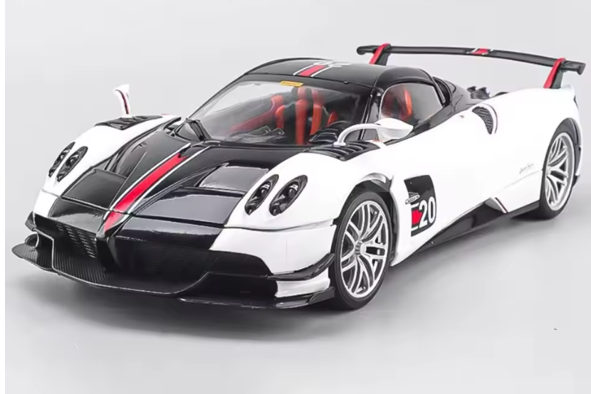 Masina din Metal Pagani Huayra Roadster BC 1:32, 15 cm, Decapotabila, Functie Pull Back, Usile Capota si Portbagaj Deschizabile, Lumini si Sunete,