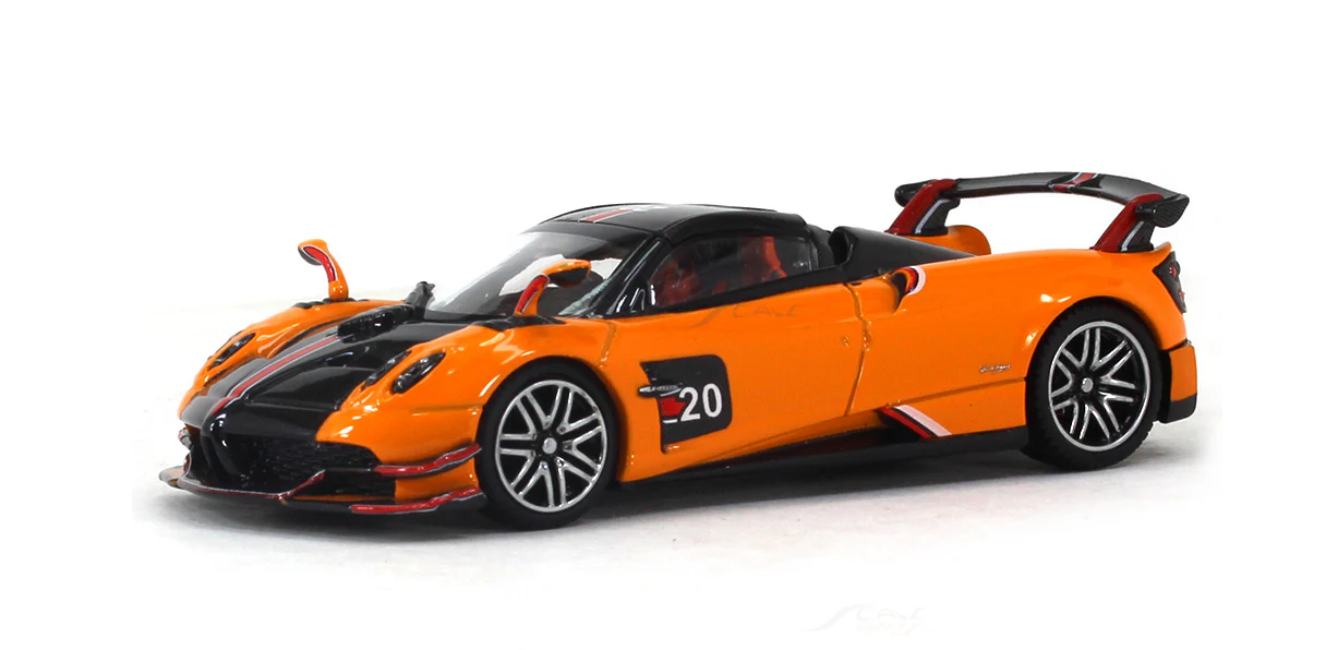Masina din Metal Pagani Huayra Roadster BC 1:32, 15 cm, Decapotabila, Functie Pull Back, Usile Capota si Portbagaj Deschizabile, Lumini si Sunete,