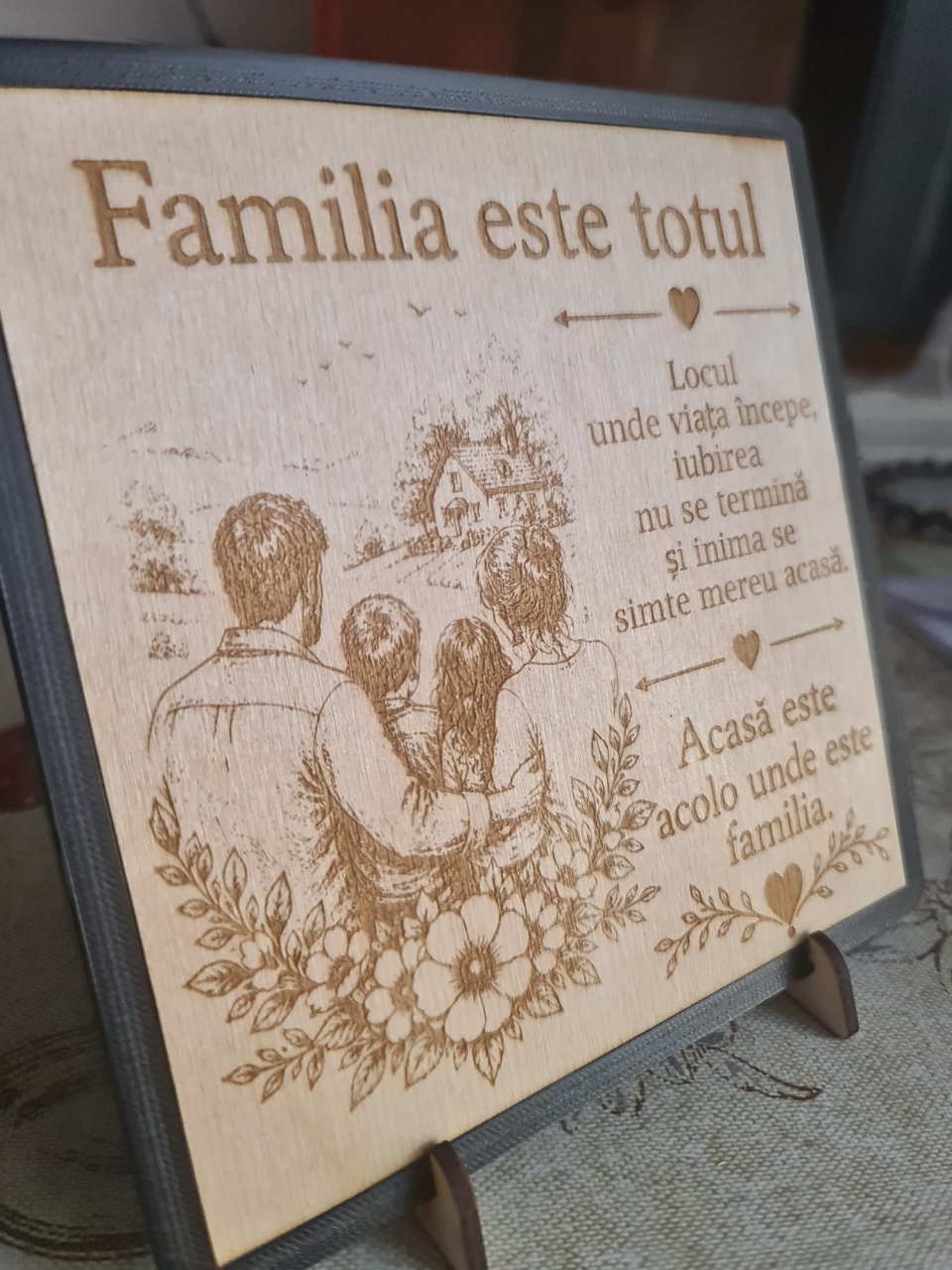 Tablou Personalizat pentru Bunică din Lemn | Cadou cu Gravură Laser [9]