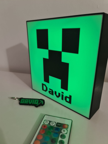 Imprimare 3D - Light Box Minecraft personalizat cu nume – Lampă LED decorativă