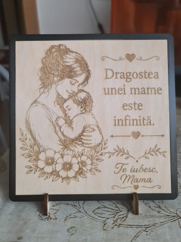 Tablou Personalizat pentru Bunică din Lemn | Cadou cu Gravură Laser [5]