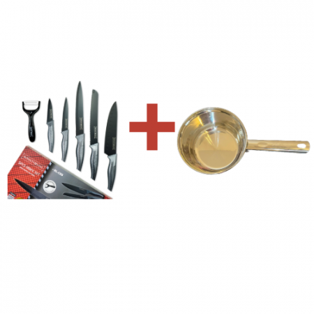 Oferte 99 lei - Set Cuțite + Oală pentru Sos 2L CADOU