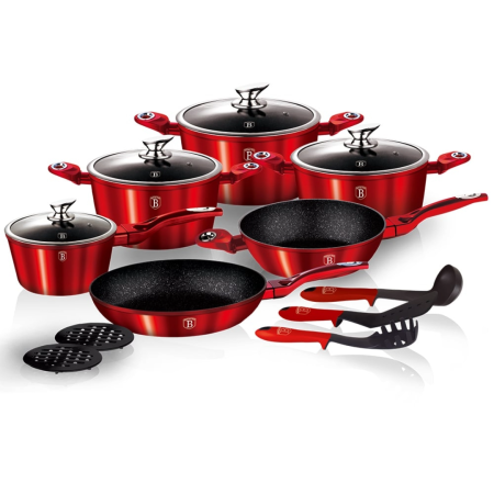 Bucătărie - Set de gătit 15 piese Metallic Burgundy Line (BH/1226)