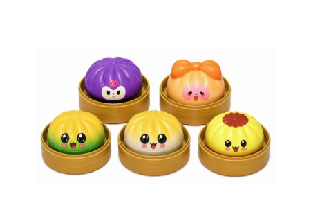 JUCARII - Jucărie Interactivă Squishy Glitter Dumpling – Model Cute & Strălucitor, Multicolor | 10x10 cm