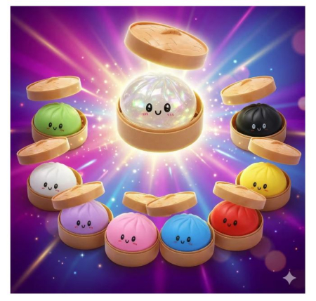 JUCARII - Dumpling Squishy – Mystery Box – Jucărie Antistres Senzorială