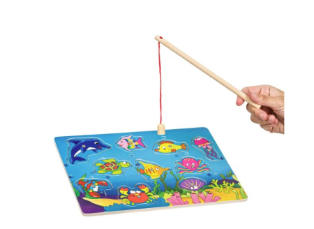 Joc Magnetic Puzzle din Lemn – Pești cu Undiță (30x22.5 cm) [1]