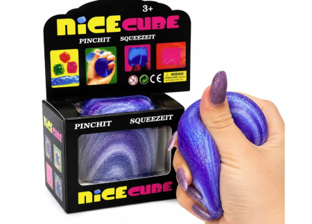 JUCARII - Jucărie Antistres NeeDoh Nice Cube Marble – Squishy Moale și Elastic, Model Aleatoriu, 3+ Ani