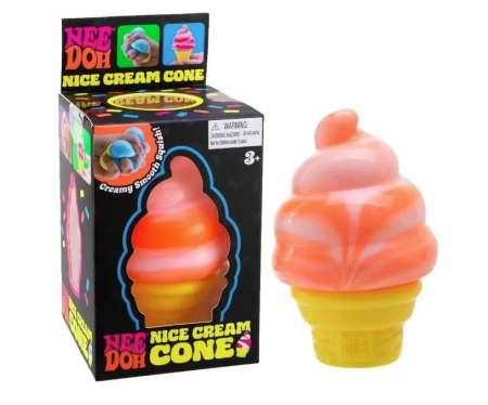 JUCARII - Jucarie Antistres NeeDoh Teenie Needoh Schylling, Squishy Miniatura, Fidget Toy Senzorial, Portocaliu Neon
