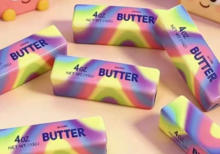 JUCARII - Jucarie antistres squishy, design FELIE UNT MULTICOLOR multicolor, 1 bucata random SALTED BUTTER SQUEEZY