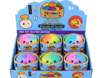 JUCARII - Jucărie Antistres Squishy Dumpling Multicolor cu Spumă, 8,5 cm, Slow Rising, Model Aleatoriu