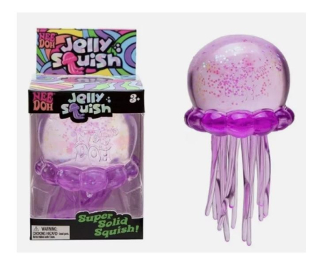 JUCARII - Jucărie Antistres Squishy NeeDoh Jellyfish Schylling – Meduză Senzorială – Fidget Toy – Culori Aleatorii