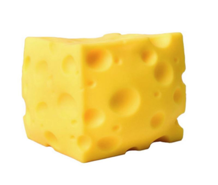 JUCARII - Jucarie interactiva pentru copii, Squeeze Cheese, design branza, 3D, galben, 10x15cm
