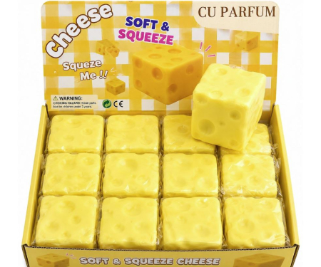 Jucărie Squishy în Formă de Cașcaval – Antistres, Moale și Elastică [1]