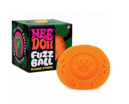 JUCARII - Minge Antistres Nee Doh Fuzz Ball, Diametru 7 cm, Textura Pufoasa si Elastica, Portocaliu