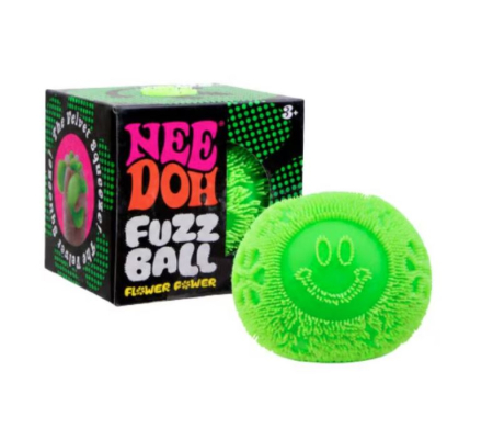 JUCARII - Minge Antistres Nee Doh Fuzz Ball, Diametru 7 cm, Textura Pufoasa si Elastica, Verde