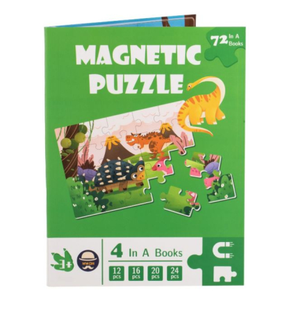 JUCARII - Puzzle Magnetic 4 în 1 – Lumea Dinozaurilor | Joc Educativ și Creativ pentru Copii