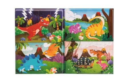 Puzzle Magnetic 4 în 1 – Lumea Dinozaurilor | Joc Educativ și Creativ pentru Copii [1]