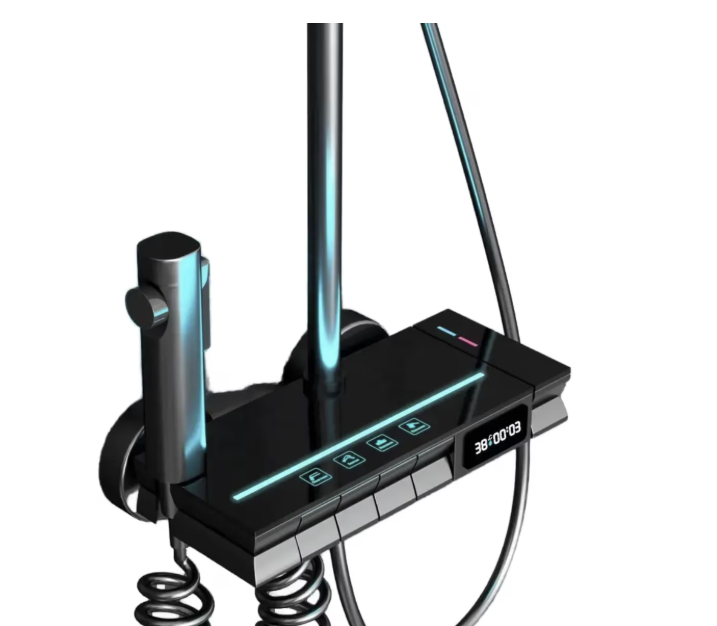 Coloana de Dus Smart, Afisaj LED, Control Termostatic, 4 Moduri de Pulverizare, Tehnologie de Pulverizare cu Aer, Lumini LED, Materiale Premium, Para Dus, Robinet Ascuns, Fara Conectare Electrica [4]