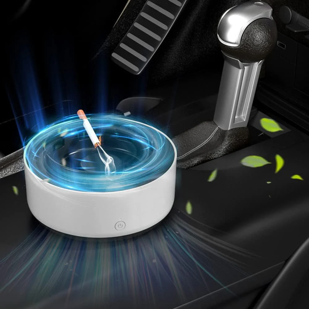 Scrumiera Electrica cu Capac Aspiratie Directa Purificator de Aer cu Ioni Negativi Odorizant Eliminarea Mirosurilor Neplacute [3]