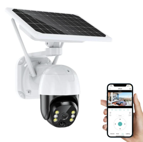 Camera de Supraveghere Solara Inteligenta 2 in 1, Model SPM-T0 Series, cu Panou Fotovoltaic si Vizualizare in Timp Real prin Aplicatie Mobila [1]