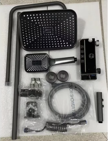 Coloana de Dus Smart, Afisaj LED, Control Termostatic, 4 Moduri de Pulverizare, Tehnologie de Pulverizare cu Aer, Lumini LED, Materiale Premium, Para Dus, Robinet Ascuns, Fara Conectare Electrica [4]