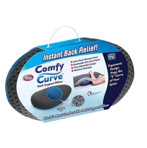 Perne Ortopedice - Perna suport lombar, Comfy Curve, reduce durerile din zona lombara, albastru