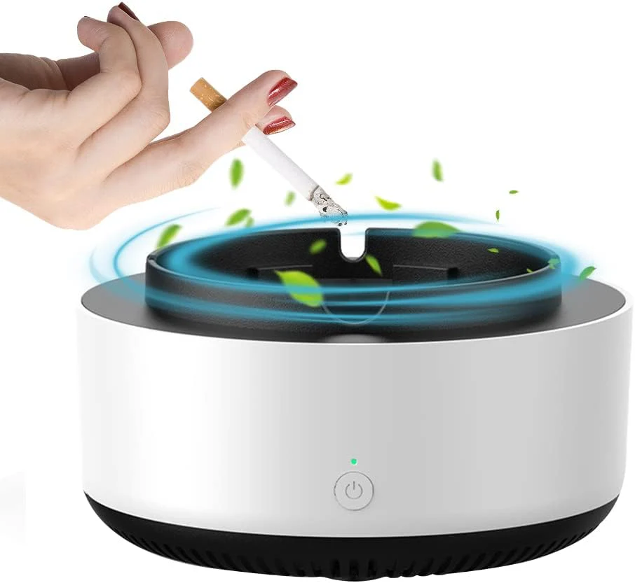 Casa si gradina - Scrumiera Electrica cu Capac Aspiratie Directa Purificator de Aer cu Ioni Negativi Odorizant Eliminarea Mirosurilor Neplacute