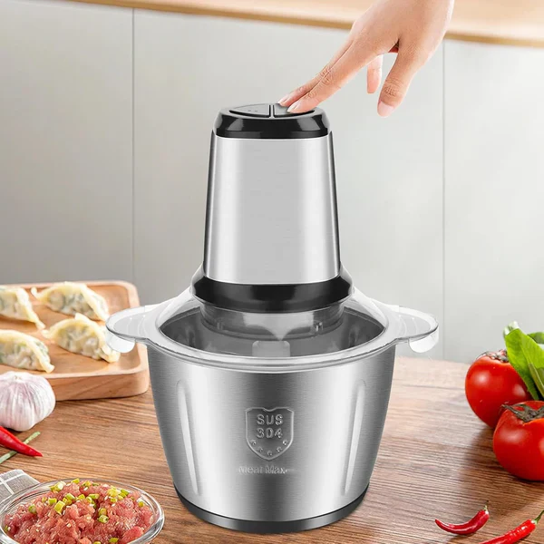 Tocator Electric Multifunctional, Pentru Carne, Fructe si Legume, Bol Din Inox, Capacitate 3L, 4 Lame Din Inox, 1000W Putere [6]