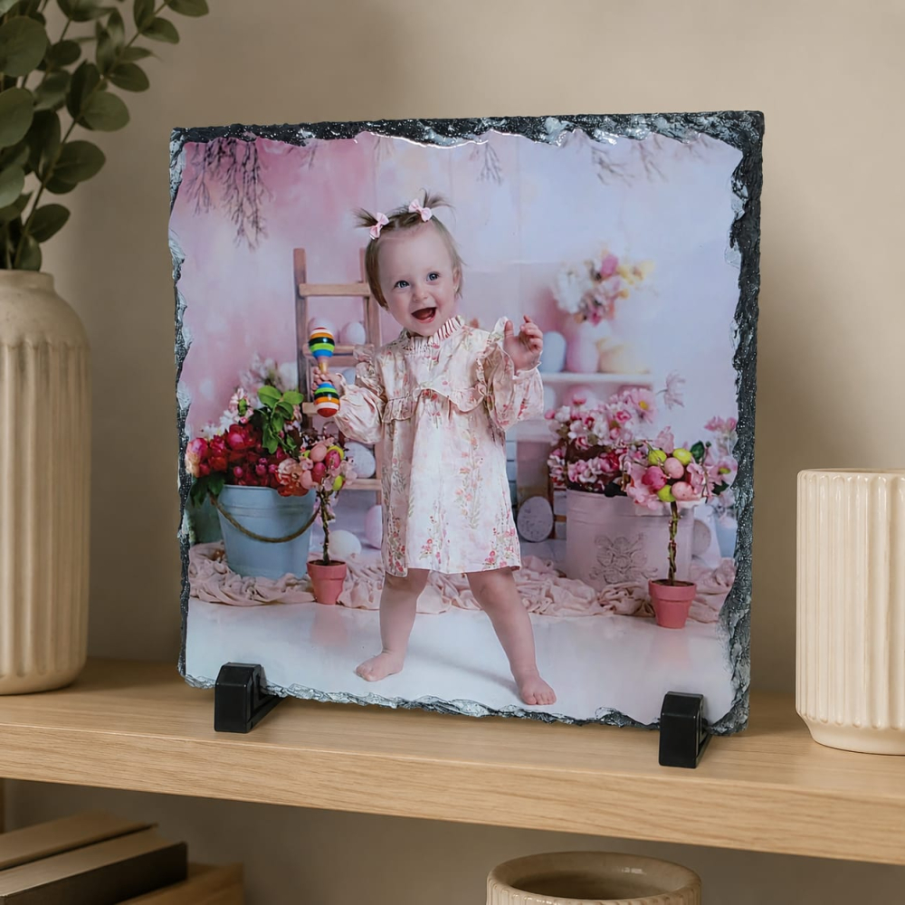 Placa de Ardezie Personalizata cu Poza - Tablou pe Piatra 20x20cm [2]